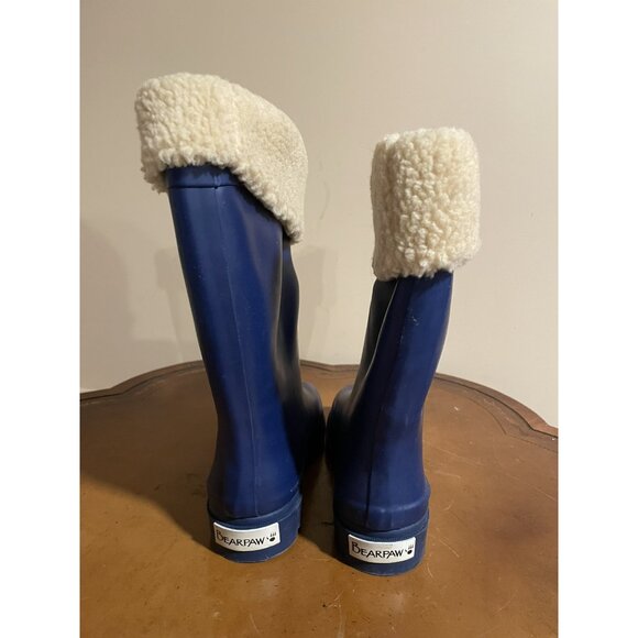 Bearpaw Women's Shearling Lined Blue Rubber Rain boots Size 3 (F142) - Picture 7 of 9